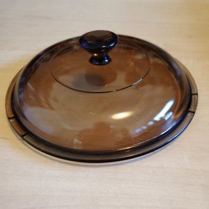 Pyrex Visions V-1-C Amber Brown Replacement Lid 5 5/8 inch Lid Only